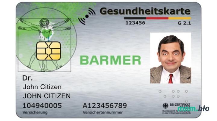 Niemcy Barmer firma ubezpieczeniowa karta ubezpieczenia zdrowotnego edytowalny szablon